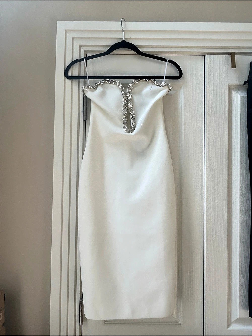 Fashion Nova Sweetest Heart Embellished Midi Dress White Small